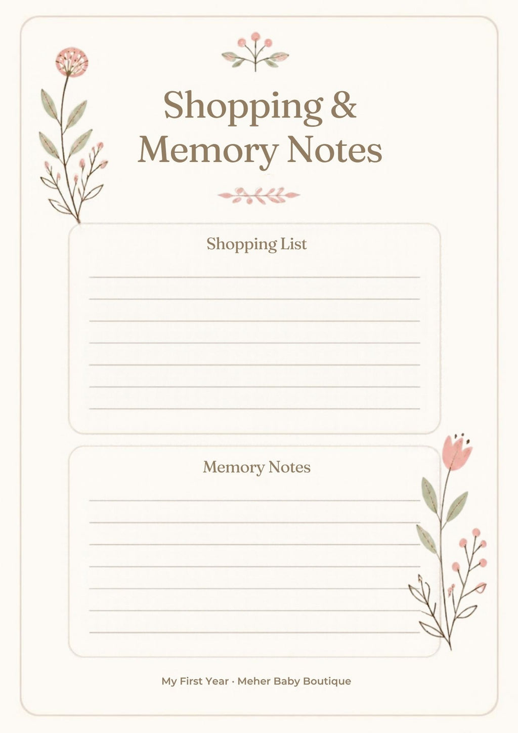 My First Year – Baby Milestone Cards