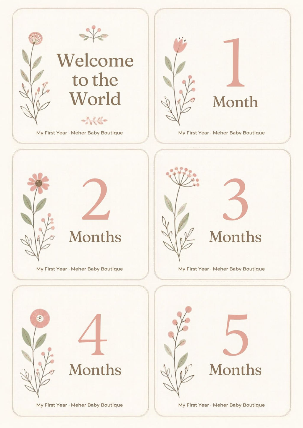 My First Year – Baby Milestone Cards