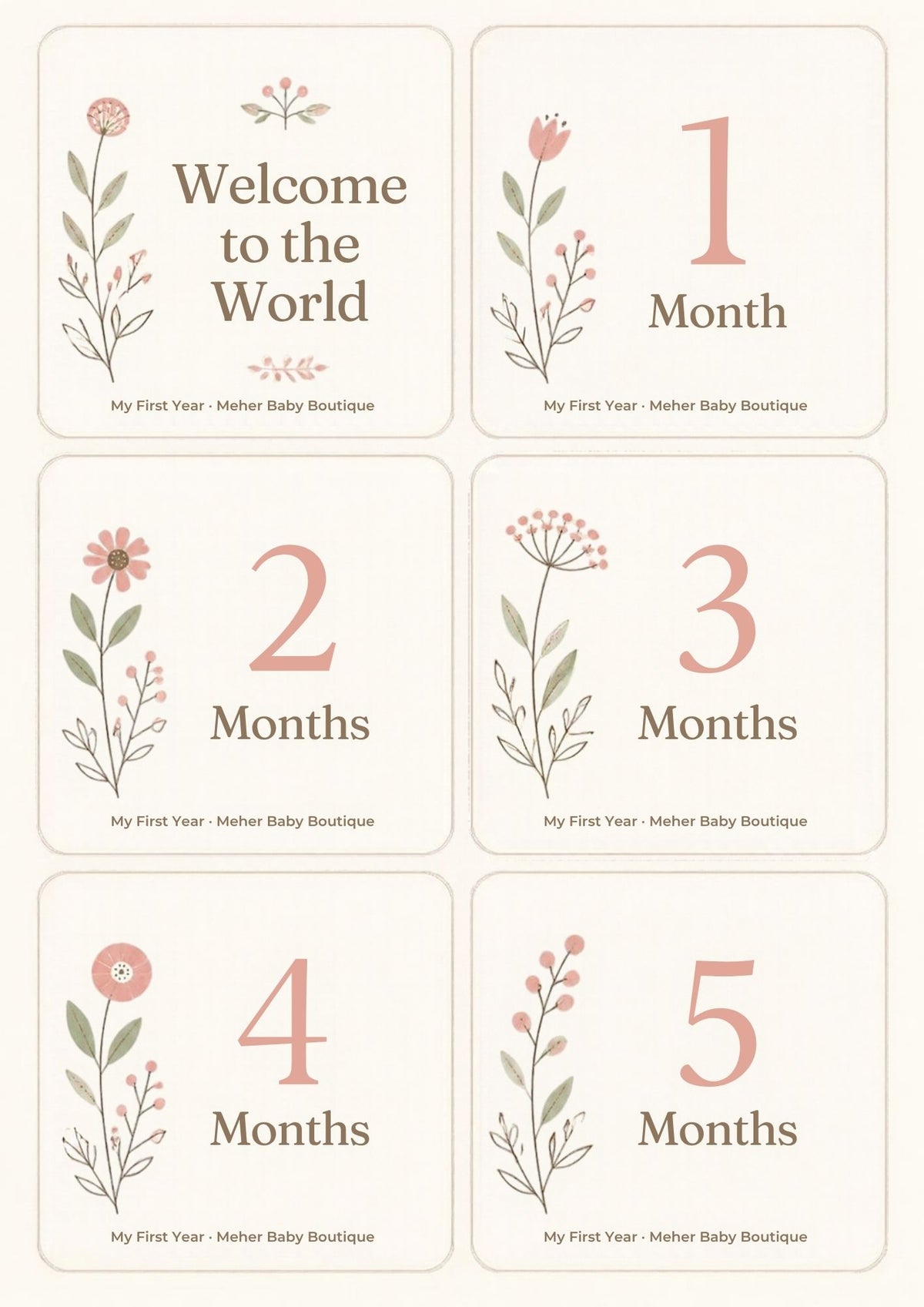 My First Year – Baby Milestone Cards