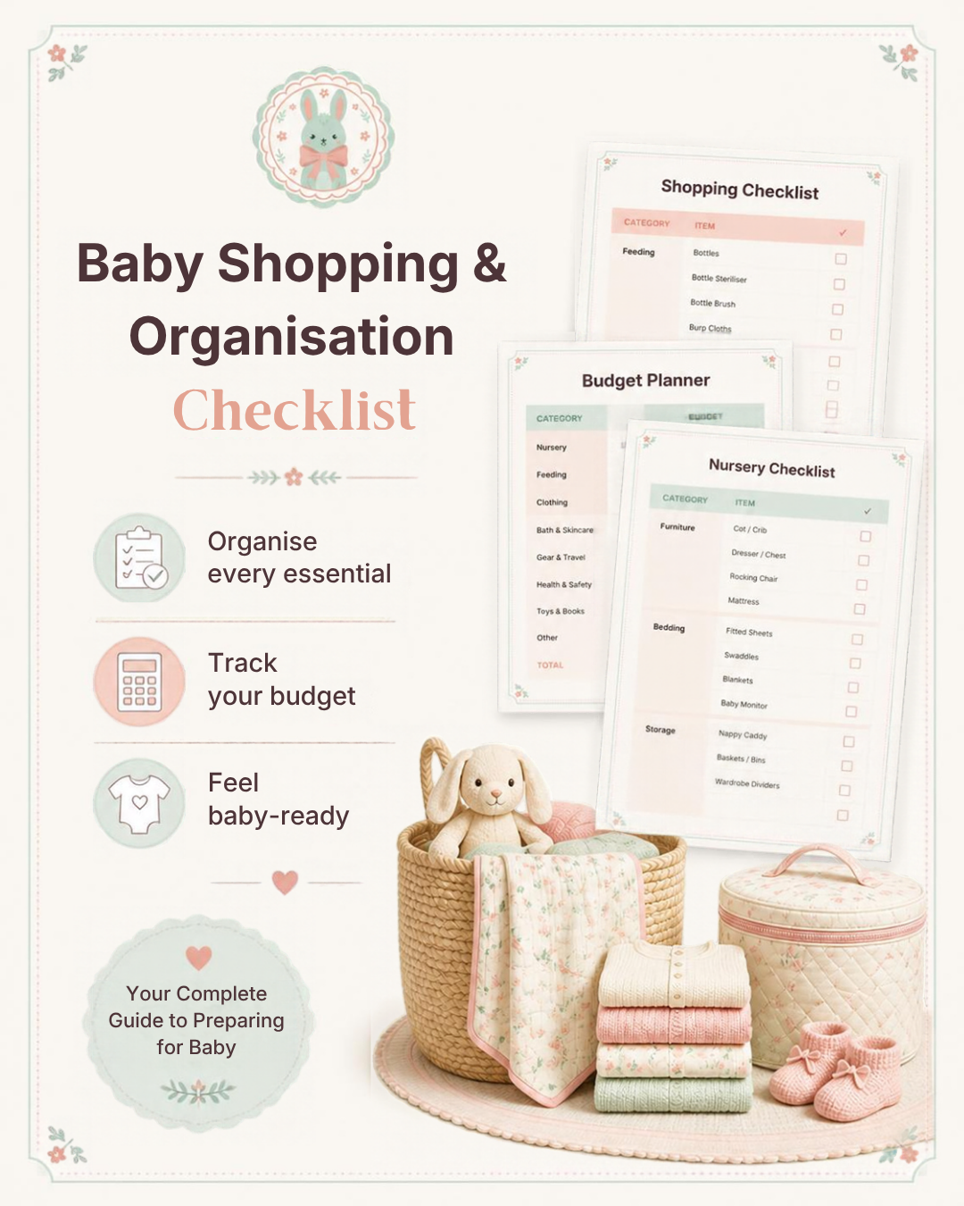 Baby Shopping & Organisation Checklist- Printable PDF