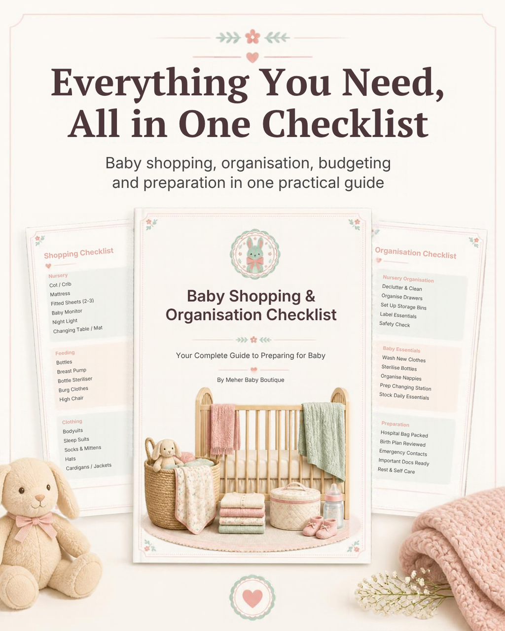 Baby Shopping & Organisation Checklist- Printable PDF