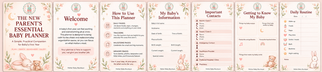The New Parent's Essential Baby Planner — exact cover and planner artwork